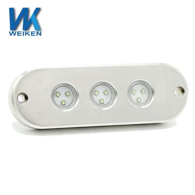 WEIKEN High-Intensity Slim Over Heat Protection 24V 12V Led Underwater Light for Boat Yacht Pool Fountain