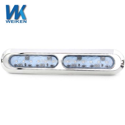 WEIKEN High Quality Slim 316 Stainless Steel IP68 Underwater Pool Lights Submersible Underwater Marine LED boat light